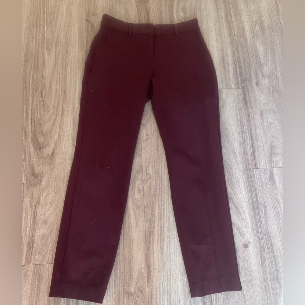 Express, cranberry red, ankle, mid rise, size 0 regular
